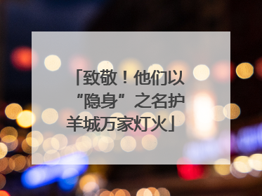 致敬！他们以“隐身”之名护羊城万家灯火