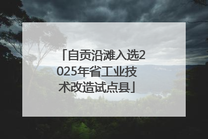 自贡沿滩入选2025年省工业技术改造试点县