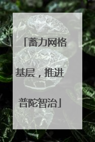 蓄力网格基层，推进普陀智治