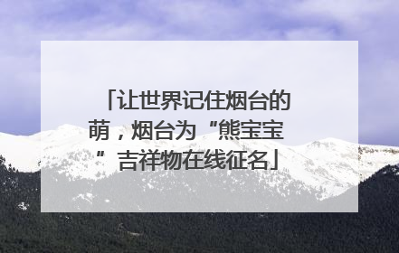 让世界记住烟台的萌，烟台为“熊宝宝”吉祥物在线征名