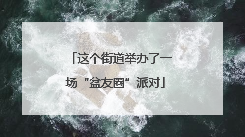 这个街道举办了一场“盆友圈”派对