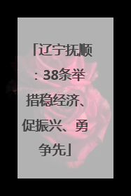 辽宁抚顺：38条举措稳经济、促振兴、勇争先