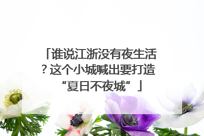 谁说江浙没有夜生活？这个小城喊出要打造“夏日不夜城”