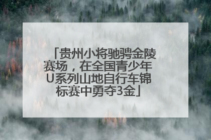 贵州小将驰骋金陵赛场，在全国青少年U系列山地自行车锦标赛中勇夺3金