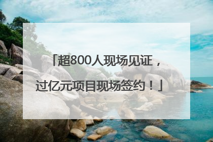超800人现场见证，过亿元项目现场签约！