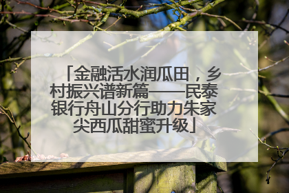 金融活水润瓜田，乡村振兴谱新篇——民泰银行舟山分行助力朱家尖西瓜甜蜜升级