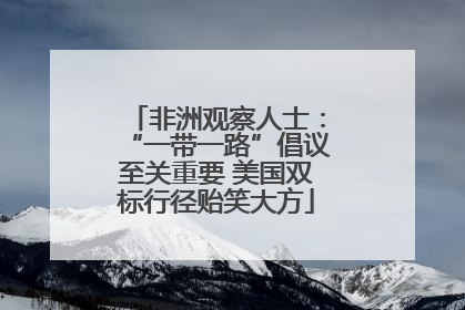 非洲观察人士：“一带一路”倡议至关重要 美国双标行径贻笑大方