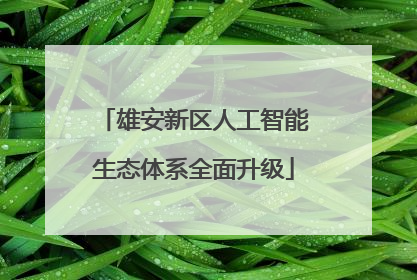 雄安新区人工智能生态体系全面升级