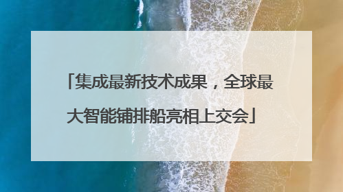 集成最新技术成果，全球最大智能铺排船亮相上交会