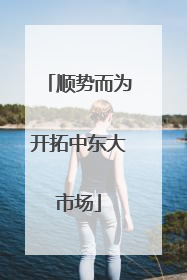 顺势而为开拓中东大市场