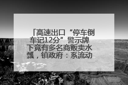 高速出口“停车倒车记12分”警示牌下竟有多名商贩卖水瓢，镇政府：系流动摊位，已多次劝离