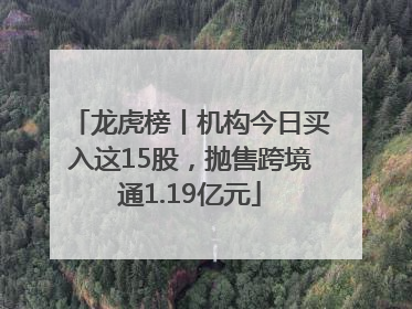 龙虎榜丨机构今日买入这15股，抛售跨境通1.19亿元