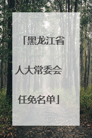 黑龙江省人大常委会任免名单