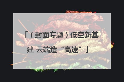 （封面专题）低空新基建 云端造“高速”