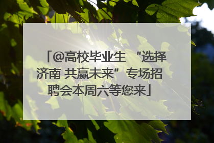 ＠高校毕业生 “选择济南 共赢未来”专场招聘会本周六等您来