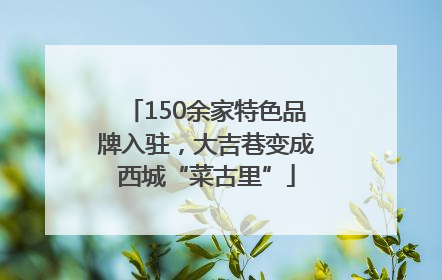 150余家特色品牌入驻，大吉巷变成西城“菜古里”