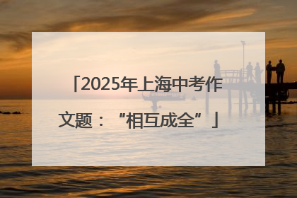 2025年上海中考作文题：“相互成全”