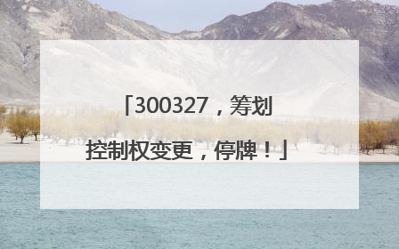 300327，筹划控制权变更，停牌！