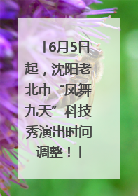 6月5日起，沈阳老北市“凤舞九天”科技秀演出时间调整！