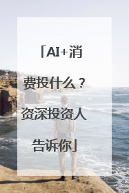 AI+消费投什么？资深投资人告诉你