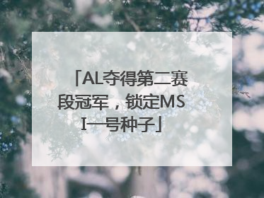 AL夺得第二赛段冠军，锁定MSI一号种子