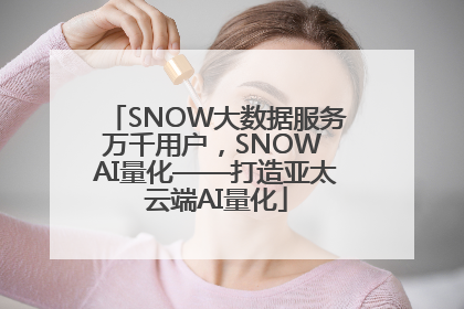 SNOW大数据服务万千用户，SNOW AI量化——打造亚太云端AI量化